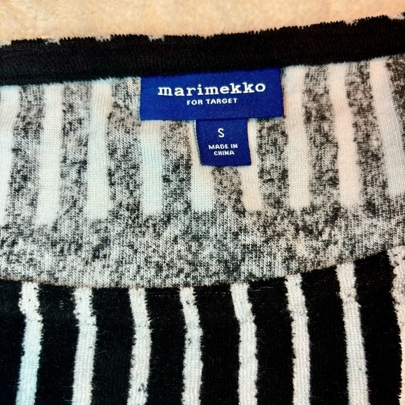 NWT Marimekko Swim Cover Dress Small Black White Terrycloth Short Sleeves - Picture 11 of 16
